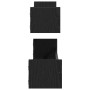 Estante de pared con estante 2 pcs Roble negro 80 x 16 x 14 cm