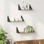 Conjunto de estantes de pared con estante 3 pcs Roble artisan