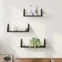 Conjunto de estantes de pared 3 pcs Roble negro 37 x 12 x 13 cm