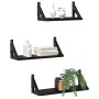 Conjunto de estantes de pared 3 pcs Roble negro 37 x 12 x 13 cm