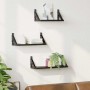 Conjunto de estantes de pared 3 pcs Roble negro 37 x 12 x 13 cm