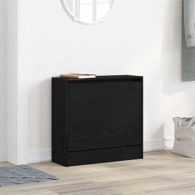 Armario para Zapatos con puerta Roble negro 60 x 21 x 57 cm en Zapateros y organizadores de calzado | Comprar online en Foro24
