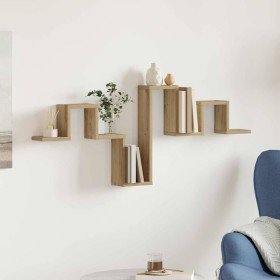 Estante de pared con estante Roble artisan 104.5 x 10 x 43 cm en Estantes y estanterías | Comprar online en Foro24
