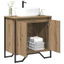 Gabinete de Lavabo con puerta Roble artesanal 60 x 35 x 60 cm