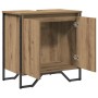 Gabinete de Lavabo con puerta Roble artesanal 60 x 35 x 60 cm