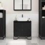 Gabinete de Lavabo con puerta Roble Negro 60 x 35 x 60 cm