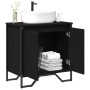 Gabinete de Lavabo con puerta Roble Negro 60 x 35 x 60 cm