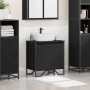 Gabinete de Lavabo con puerta Roble Negro 60 x 35 x 60 cm