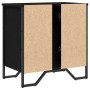 Gabinete de Lavabo con puerta Roble Negro 60 x 35 x 60 cm