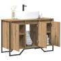 Gabinete de Lavabo con puerta Roble artesanal 91 x 35 x 60 cm
