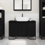 Gabinete de Lavabo Otro con puerta Roble Negro 91 x 35 x 60 cm