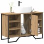 Armario para Lavabo con puerta Roble artesanal 91 x 35 x 60 cm