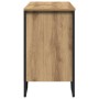 Armario para Lavabo con puerta Roble artesanal 91 x 35 x 60 cm