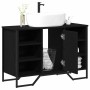Armario para Lavabo con puerta Roble Negro 91 x 35 x 60 cm