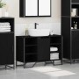 Armario para Lavabo con puerta Roble Negro 91 x 35 x 60 cm
