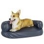 Cama para perros de espuma cuero sintético azul oscuro 60x42 cm by vidaXL, Beds for dogs - Ref: Foro24-171313, Price: 49,15 €...