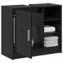 Armario de Lavabo con puerta Roble Negro 63 x 29 x 55 cm