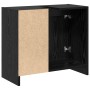Armario de Lavabo con puerta Roble Negro 63 x 29 x 55 cm