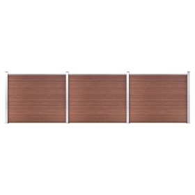 Brown WPC fence panel set 526x146 cm by vidaXL, fence panels - Ref: Foro24-3070452, Price: 783,38 €, Discount: %