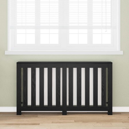 Cubierta de Radiador Roble Negro 149 x 20 x 82 cm