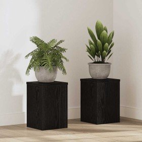 Soporte de plantas 2 pcs Roble negro 20 x 20 x 30 cm en Soportes para macetas | Comprar online en Foro24