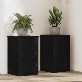 Soporte de plantas 2 pcs Roble negro 30 x 30 x 50 cm