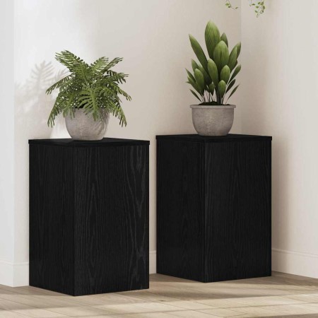 Soporte de plantas 2 pcs Roble negro 30 x 30 x 50 cm