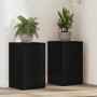 Soporte de plantas 2 pcs Roble negro 30 x 30 x 50 cm