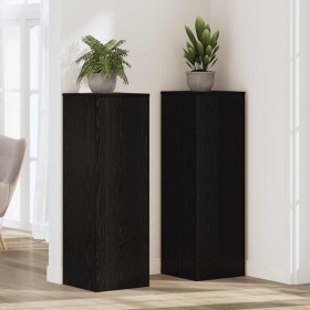 Soporte de plantas Roble Negro 33 x 33 x 100 cm en Soportes para macetas | Comprar online en Foro24