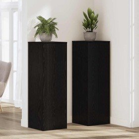 Soporte de plantas Roble Negro 33 x 33 x 100 cm en Soportes para macetas | Comprar online en Foro24