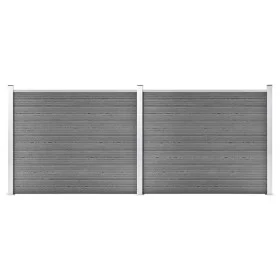 Graues WPC-Zaunplatten-Set 353 x 146 cm von vidaXL, Zaunpaneele - Ref: Foro24-3070455, Preis: 438,65 €, Rabatt: %