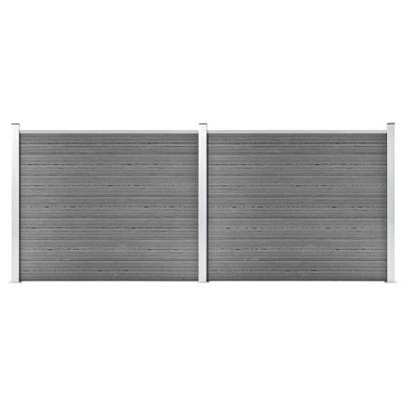 Gray WPC Fence Panel Set 353x146 cm by vidaXL, fence panels - Ref: Foro24-3070455, Price: 416,29 €, Discount: %