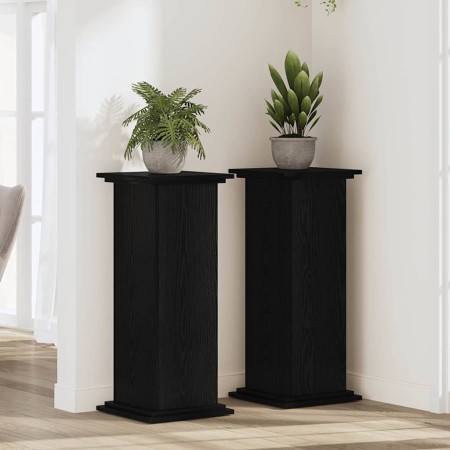 Soporte de plantas Roble negro 33 x 33 x 80 cm