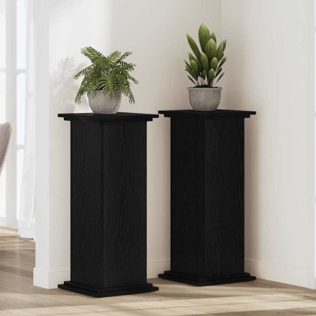 Soporte de plantas Roble negro 33 x 33 x 100 cm