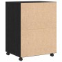 Gabinete Rodante con estante Roble negro 60 x 48 x 81 cm