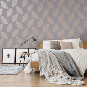 DUTCH WALLCOVERINGS Papel pintado Fawning Feather gris y oro
