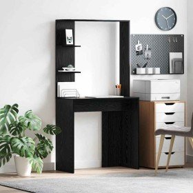 Escritorio con estante Roble negro 78.5 x 37 x 154.5 cm