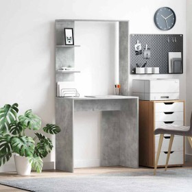 Escritorio con estante Gris hormigón 78.5 x 37 x 154.5 cm