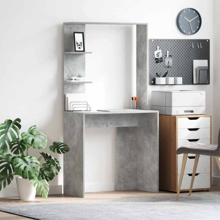 Escritorio con estante Gris hormigón 78.5 x 37 x 154.5 cm