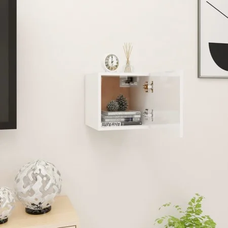 Weiß glänzende Wand-Wohnzimmermöbel 30,5x30x30 cm von vidaXL, TV-Möbel - Ref: Foro24-804499, Preis: 32,52 €, Rabatt: %
