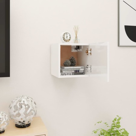 Weiß glänzende Wand-Wohnzimmermöbel 30,5x30x30 cm von vidaXL, TV-Möbel - Ref: Foro24-804499, Preis: 33,03 €, Rabatt: %