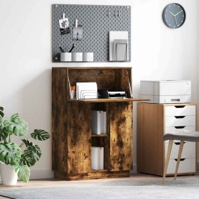 Escritorio con estante Roble ahumado 71.5 x 31.5 x 106.5 cm