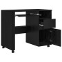 Escritorio con Ruedas con cajón Roble Negro 91 x 50 x 77 cm