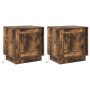 Armario de Noche con 2 pcs Roble ahumado 44 x 34.5 x 45 cm