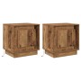 Armario de Noche con 2 pcs Madera vieja 44 x 34.5 x 45 cm