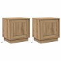 Armario de Noche con 2 pcs Roble artisan 44 x 34.5 x 45 cm