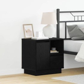 Armario de Noche Negro 50 x 34.5 x 50 cm. Madera contrachapada en Mesitas de noche | Comprar online en Foro24