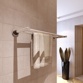 2 tube stainless steel towel rack by vidaXL, Towel racks - Ref: Foro24-140335, Price: 25,10 €, Discount: %