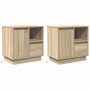 Armario de Noche con 2 pcs Roble Sonoma 50 x 34.5 x 50 cm.