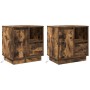 Armario de Noche con 2 pcs Roble ahumado 50 x 34.5 x 50 cm.